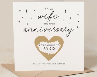 Personalised Anniversary Card, Anniversary Gift For Wife, For Her, Surprise Anniversary Gift, Wedding Anniversary Scratch Card, Voucher