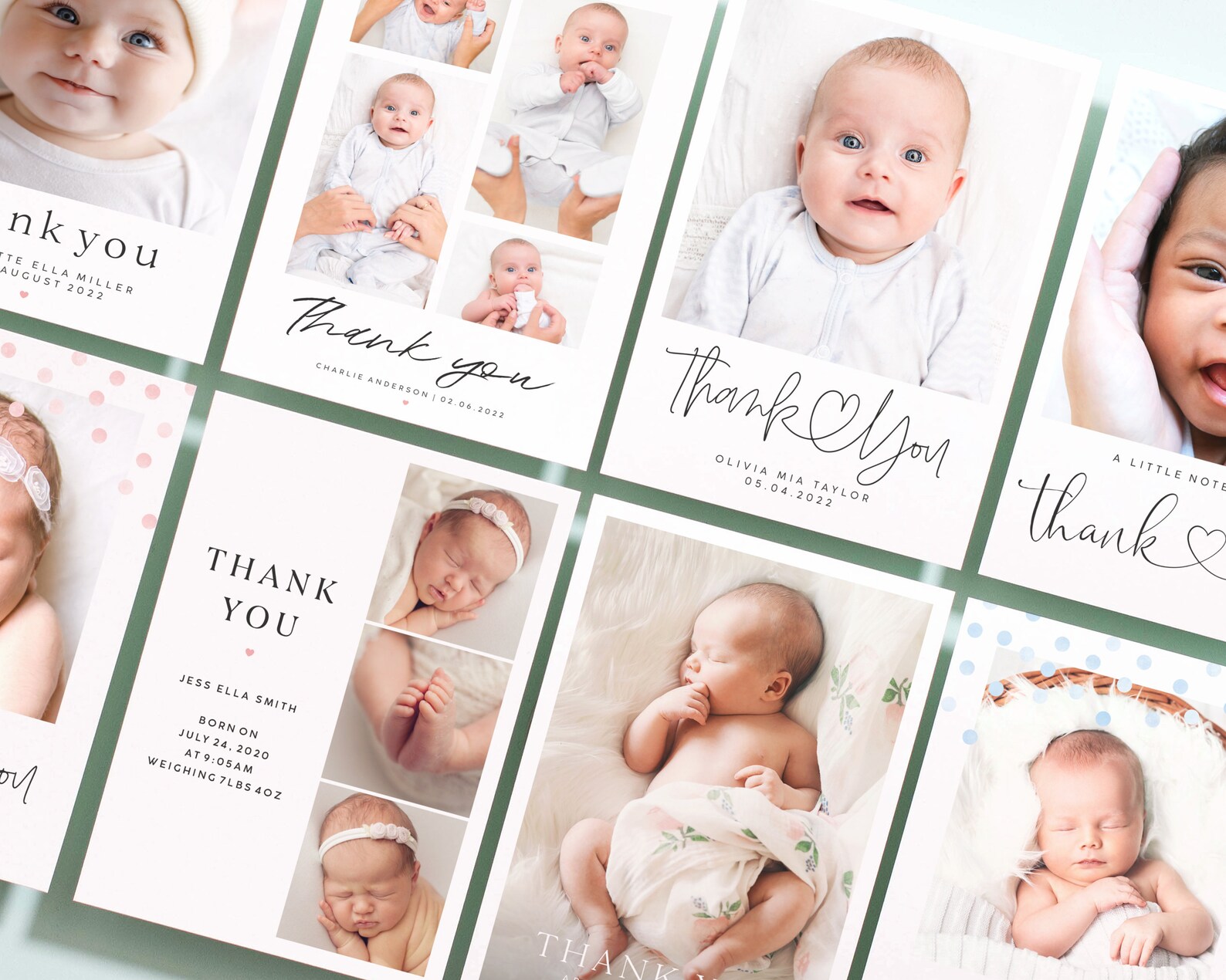 Birthday Thank You Card Personalised New Baby Thank You Card Etsy