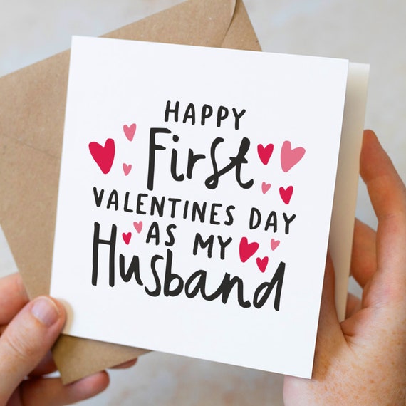 Happy First Valentines Day Card For Husband, Husband Valentines Day, To My  Husband on Our First Valentines Together, 1st Valentines, For Him