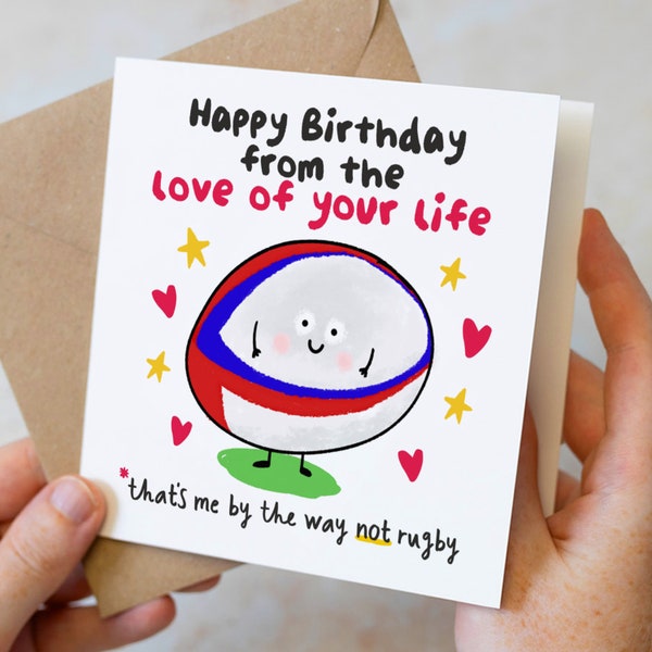 Funny Rugby Birthday Card For Boyfriend, Husband Birthday Card, Rugby Card For Him, Six Nations Birthday For Girlfriend, Love of Your Life