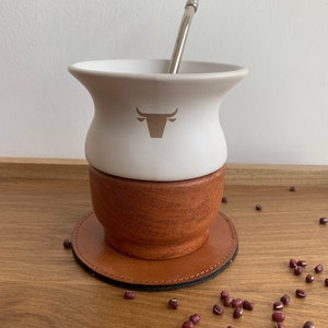 Mate Gourd , Leather Mate Cup , Argentinian Mate , Torpedo , Calebasse Mate  , Yerba Mate Gourd Leather 