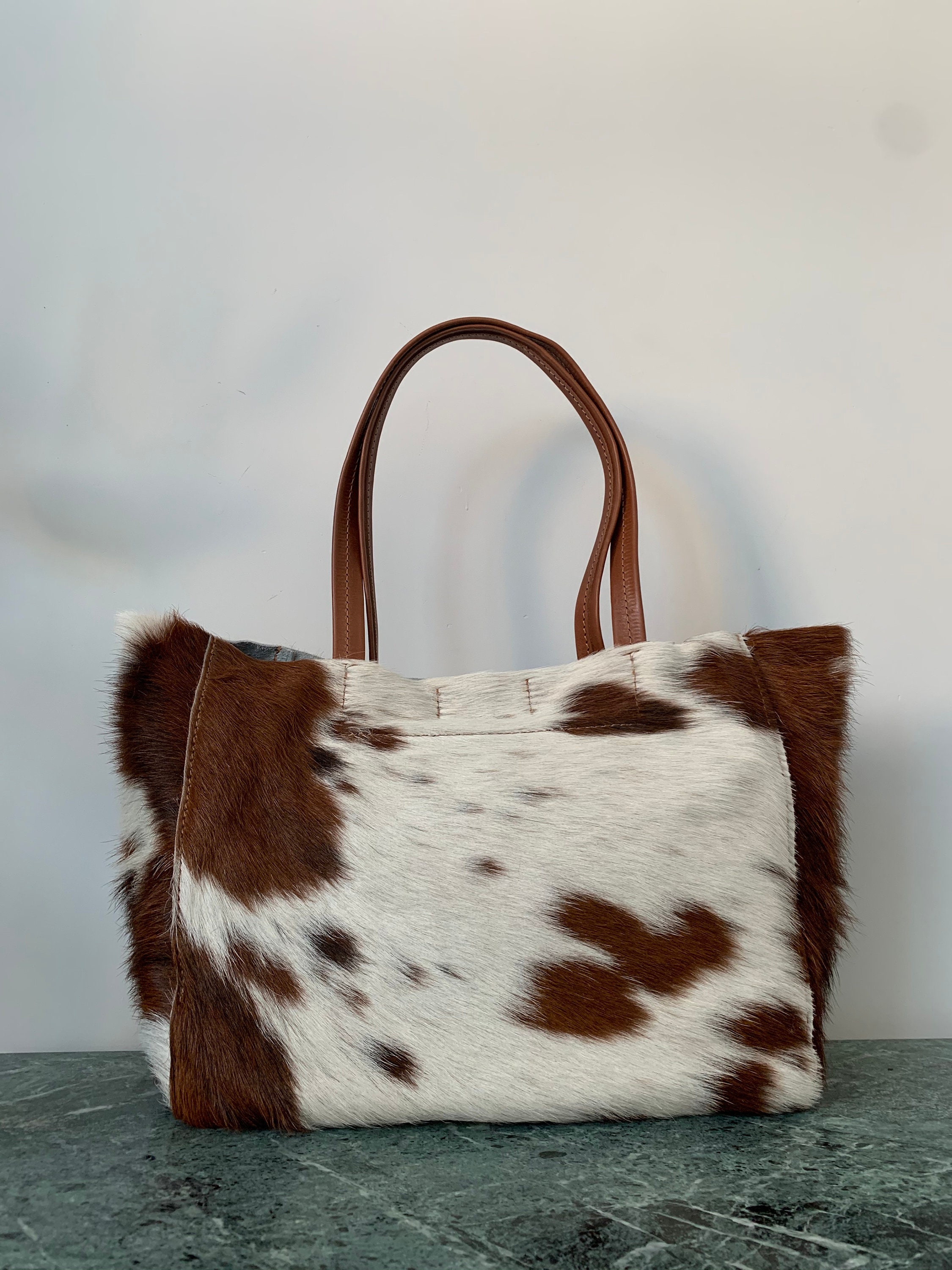 Cowhide tote bag Etsy