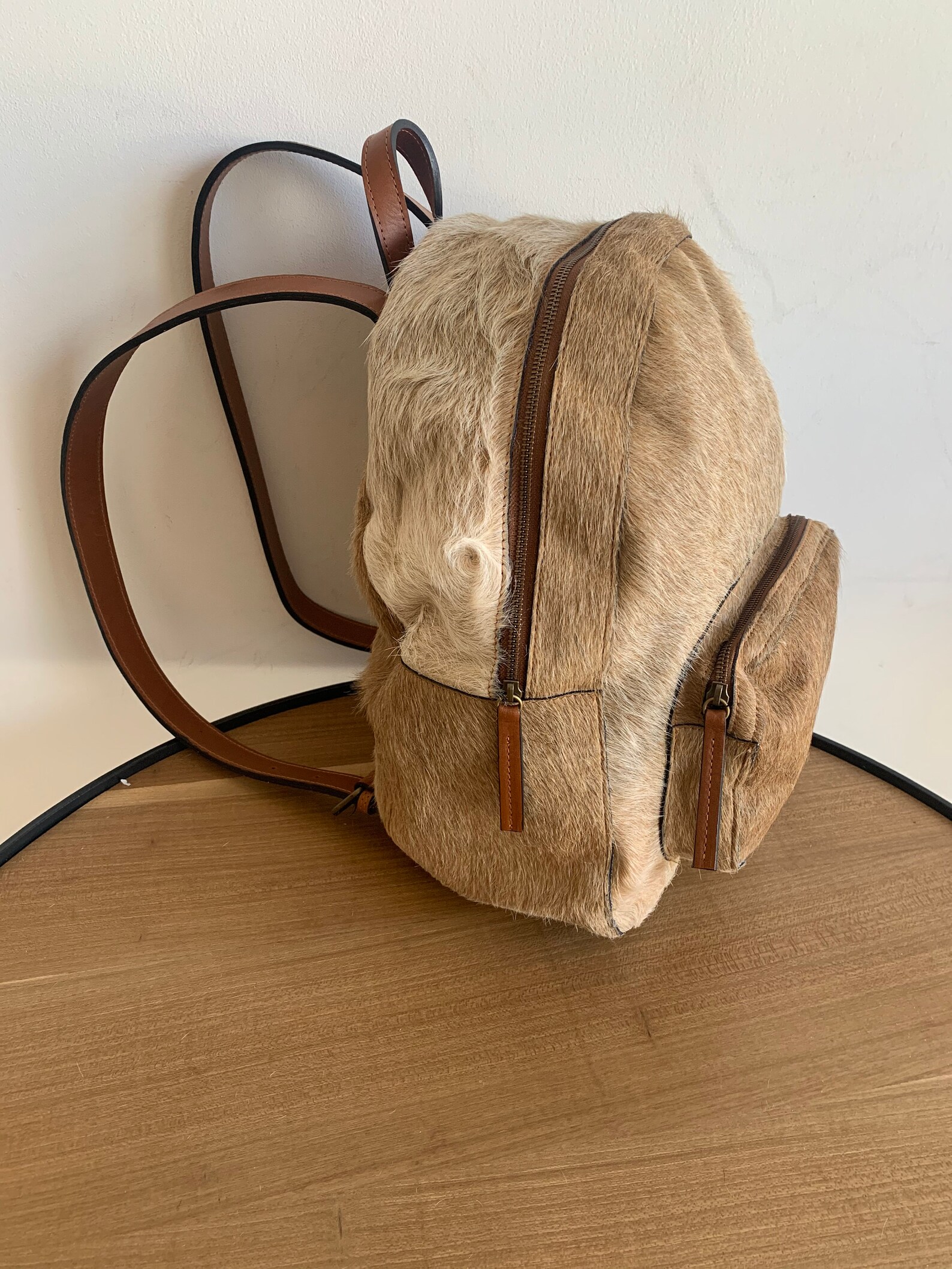 Francés sac à dos en cur sac en peau de vache sac à dos en - Etsy France