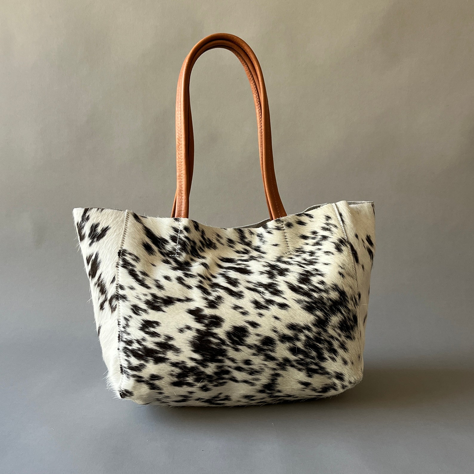 Cowhide Tote Bag, Leather Bag, Cowhide Tote - Etsy