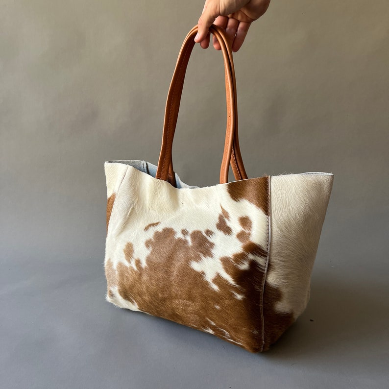 cowhide tote bag, cowhide purse, shoulder bag, Argentina image 2