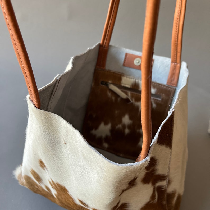 cowhide tote bag, cowhide purse, shoulder bag, Argentina image 7