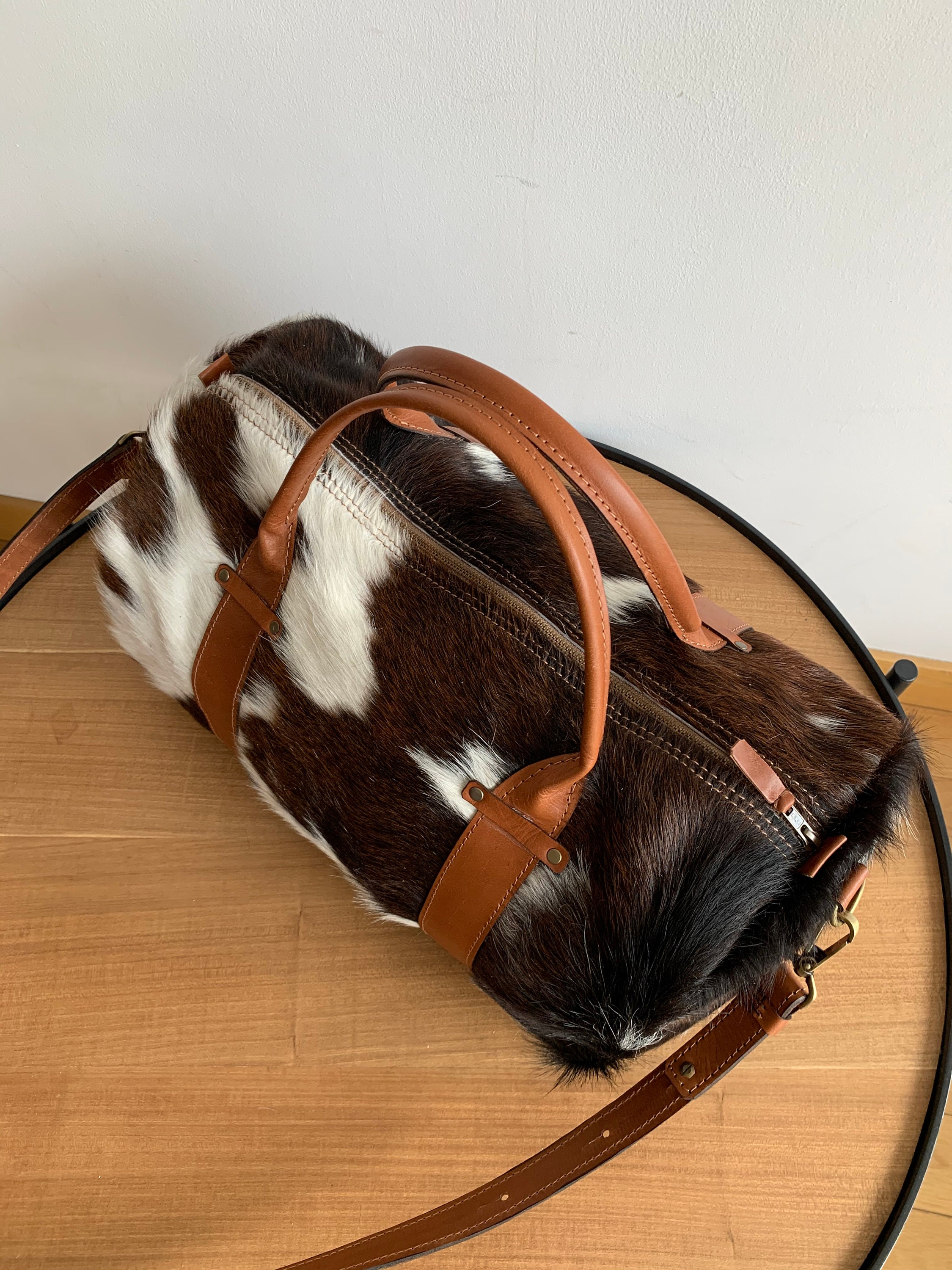Cowhide duffle bag cowhide travel bag overnight bag Etsy