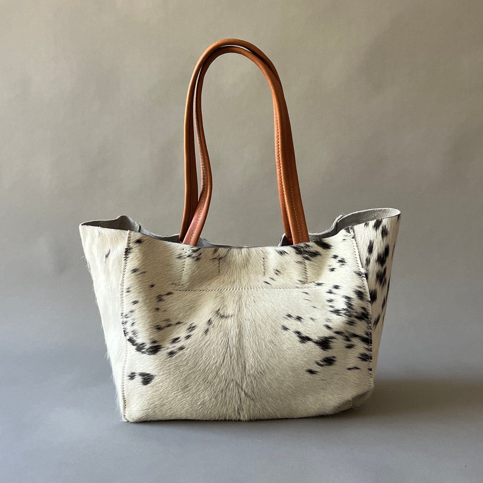 Cowhide Tote Bag, Leather Bag, Cowhide Tote - Etsy