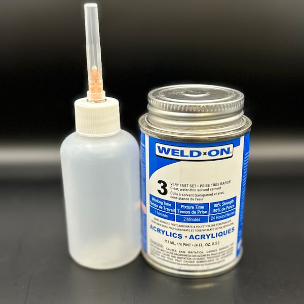 Weld-On #3 & Applicator Combo  - FREE SHIPPING!!! - Cement - Glue - Acrylic - ABS - Styrene - Polycarbonate - Water Thin -