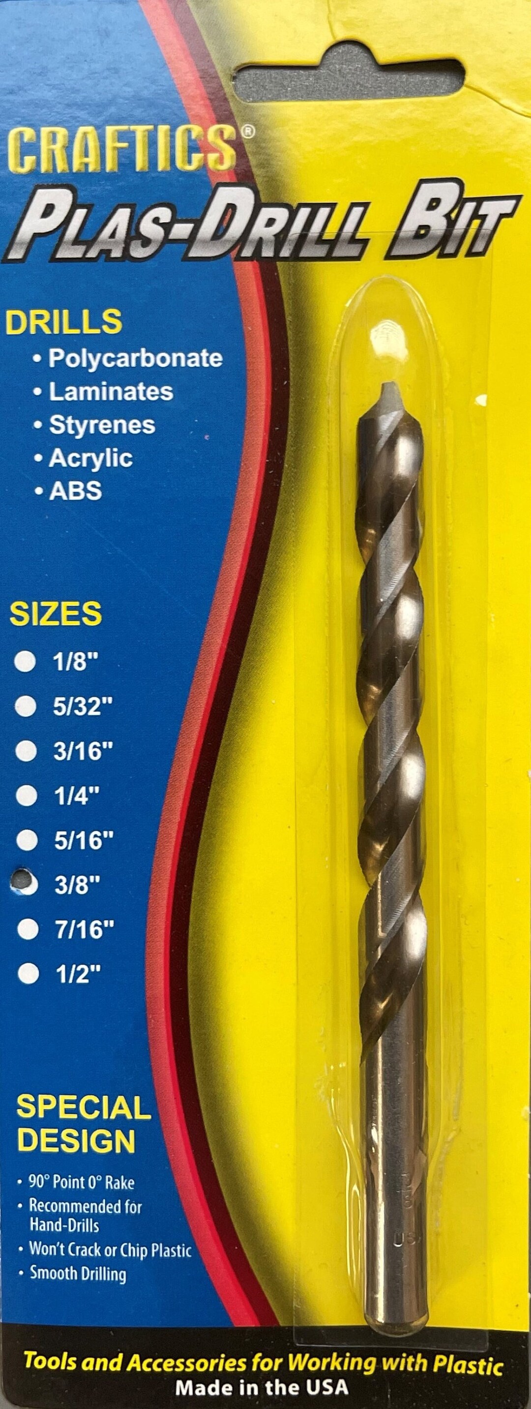 Plasdrill Bit 3/8 Best Drill Bits for Plastic Safe for Acrylic, Lexan