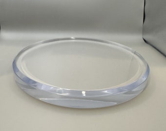 Acrylic Display Bases - 9" Diameter x 1" thick Round Display. Clear acrylic display bases - Features beveled edges and polished to a shine