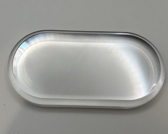 Acrylic Display Bases - 6" x 3" x 1/2" thick Oval Display. Clear acrylic display bases - Features beveled edges and polished to a shine