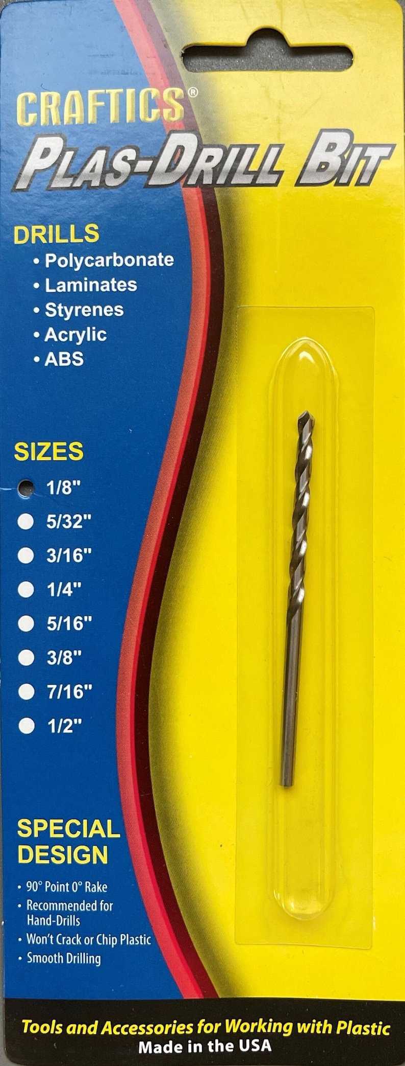 Drill Bit Rake Plas-drill Bit 1/8
