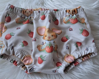 Baby-/kinderbroekje, maat 74, aardbeienmuis