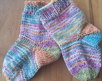 Handgestrickte BabySocken Gr. 18/19 mit Baumwollanteil