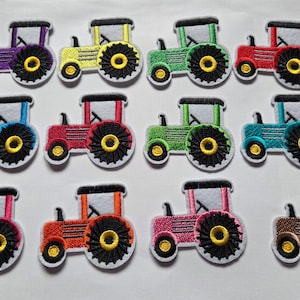 Écusson thermocollant pour tracteur, plusieurs couleurs au choix.