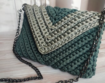 Women crossbody bag. Crochet bag, clutch bag