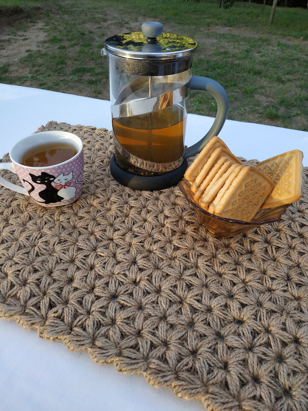 Table Placemats. Crochet Placemats Jute Placemats Etsy