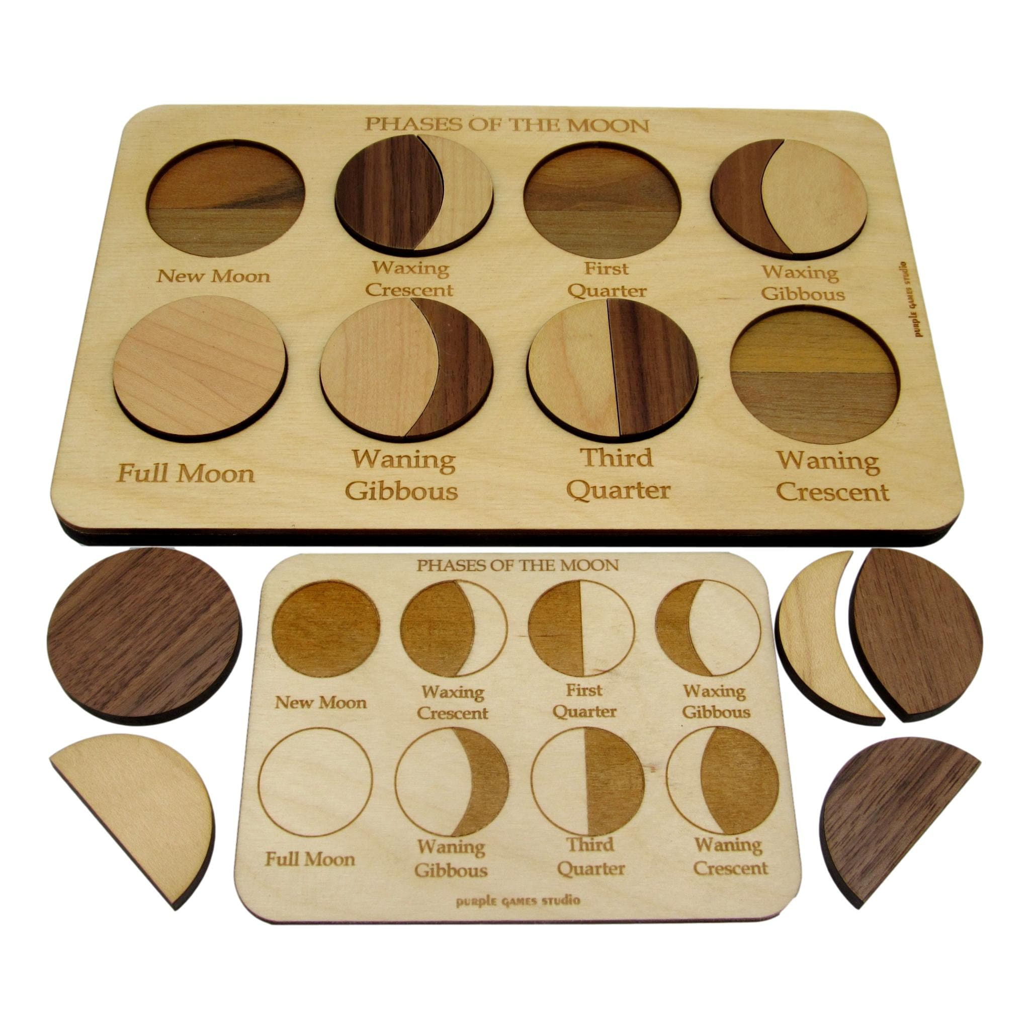 Educational Toys Moon Phases Puzzles Board Playset for Kids 3 Years Old