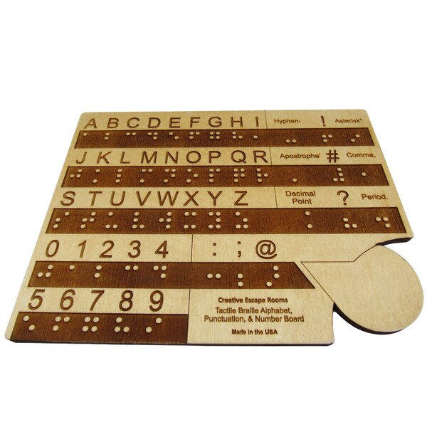 Tactile Braille Alphabet, Punctuation, and Number Educational Board