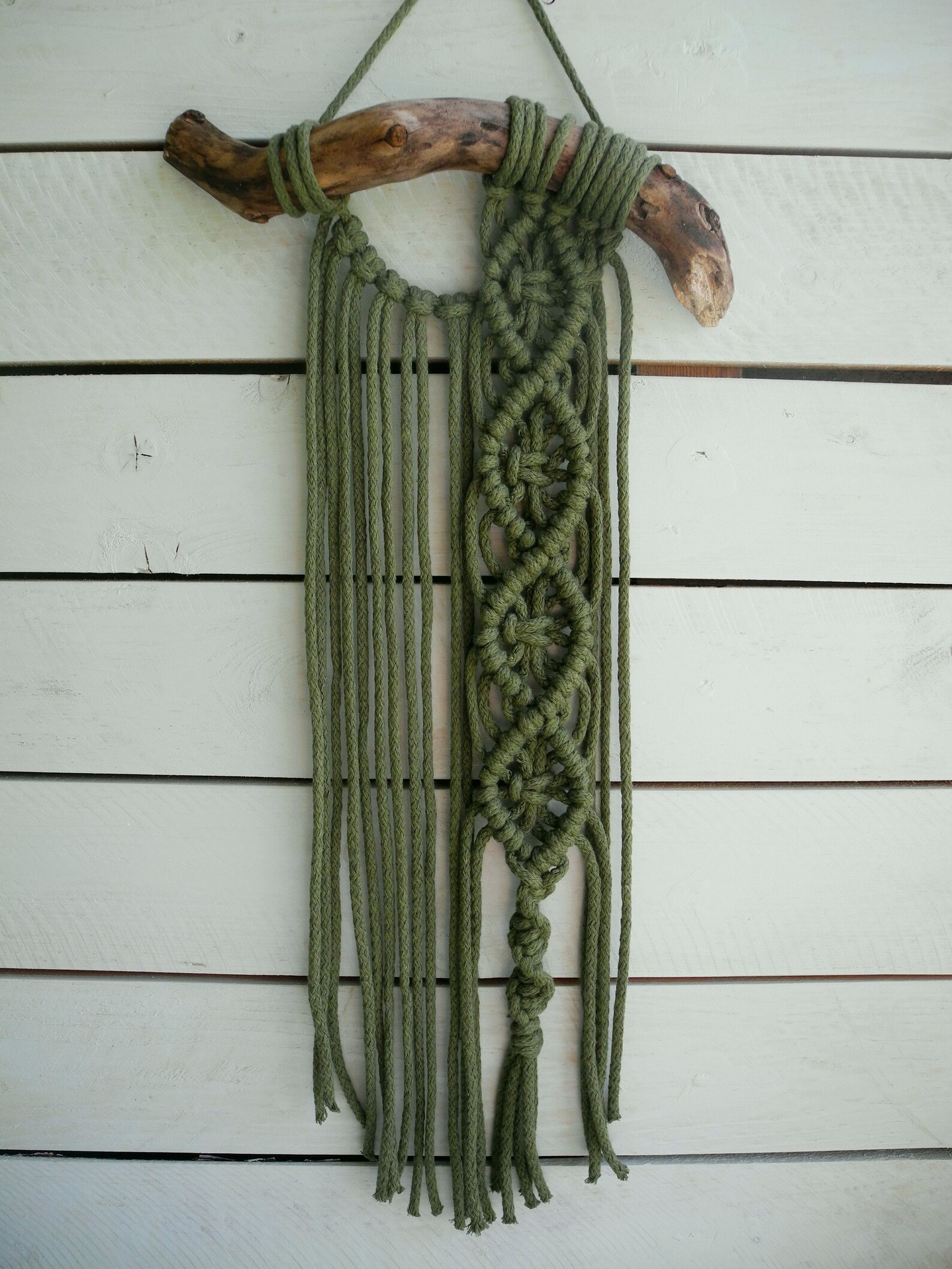 Green Macrame Wall Hanging Wall Art Tapestry Boho Decor Etsy