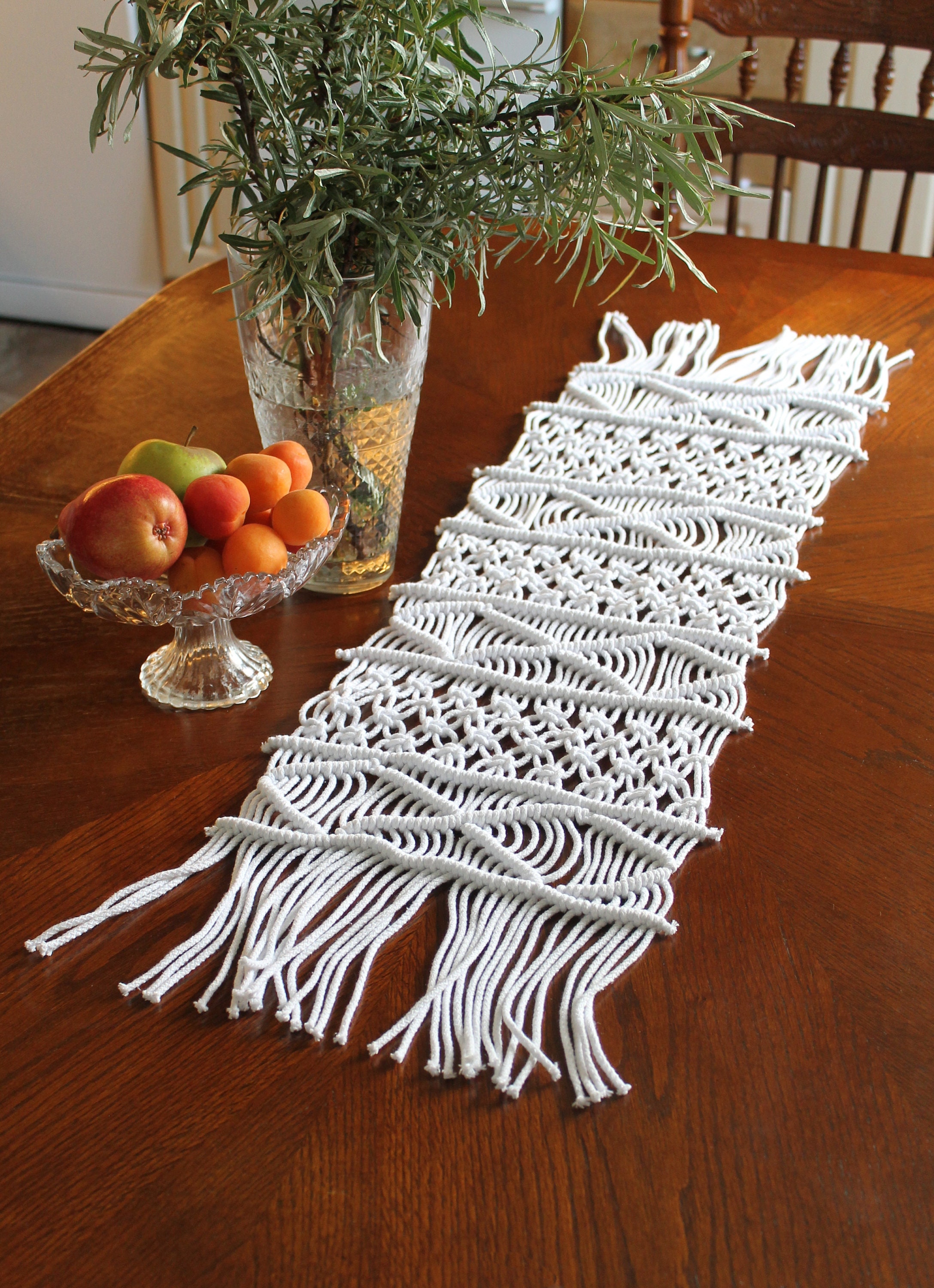 Macrame Table Runner Boho Wedding Decor Handmade Farmhouse Etsy