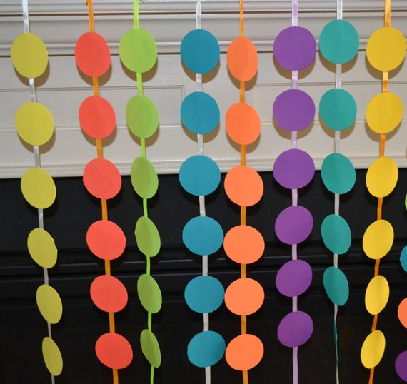 Confetti Garland Party Decoration Circle Polka Dot Garland Etsy
