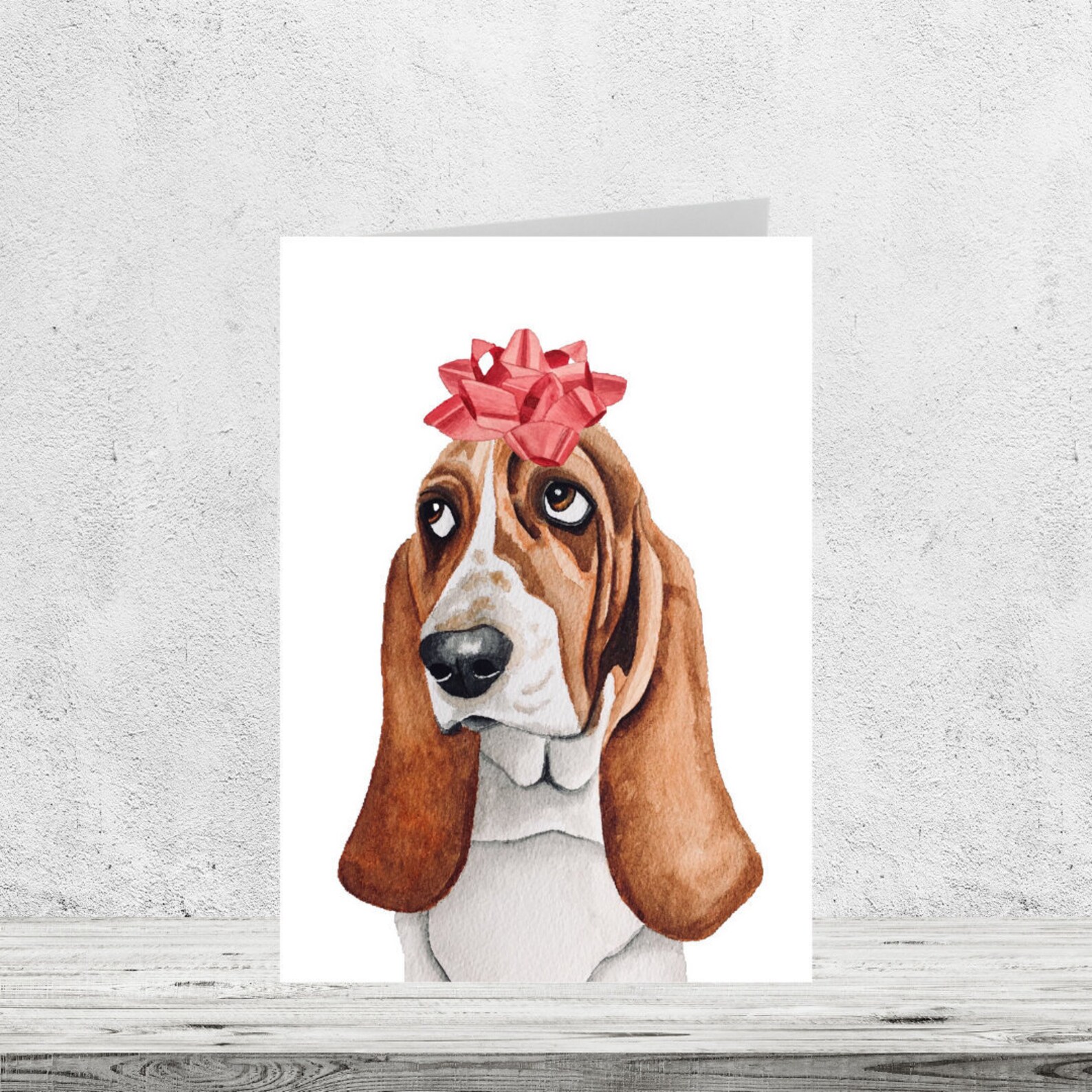 Basset Hound Greeting Card All Occasion Dog Card Happy Etsy