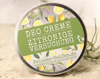 Naturkosmetik *DeoCreme Zitronige Versuchung*  - aluminium- und konservierungsmittelfreie natürliche Deowirkung - 60 g - vegan