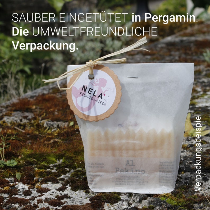 Naturseife Zimtig 120 g aus Pflanzenölen handgemacht Zimt Gewürze Sheabutter Mandelöl Naturkosmetik Duschseife Hautpflege vegan Bild 10