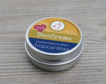 Mini DeoCreme *Tropical Bliss*  im Pocketformat - Papayaduft - für sensible Haut - ohne Alu - ohne Konservierungsmittel - handgemacht - 15 g