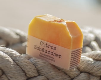 Natural soap *Citrus foam* 120 g made from vegetable oils skin care lemon shower soap handmade vegan hand washing men's soap