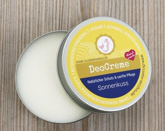 DeoCreme *Sonnenkuss*  zitronigfrischer Duft, ohne Aluminium und Konservierungsmittel - natürlich - 60 g - vegan handgemacht Naturkosmetik