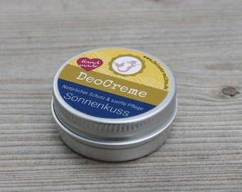 Mini Deodorant Cream *Sun Kiss* in pocket format - fresh, lemony scent - without aluminum salts and parabens - natural, handmade - 15 g