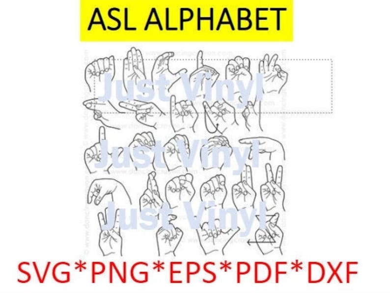 American Sign Language Alphabet Svg Png Eps Dxf Pdf - Etsy