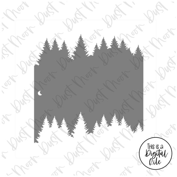 DIGITAL SVG - Pine tree line template - for Mylar/plastic cookie stencils(No physical product)