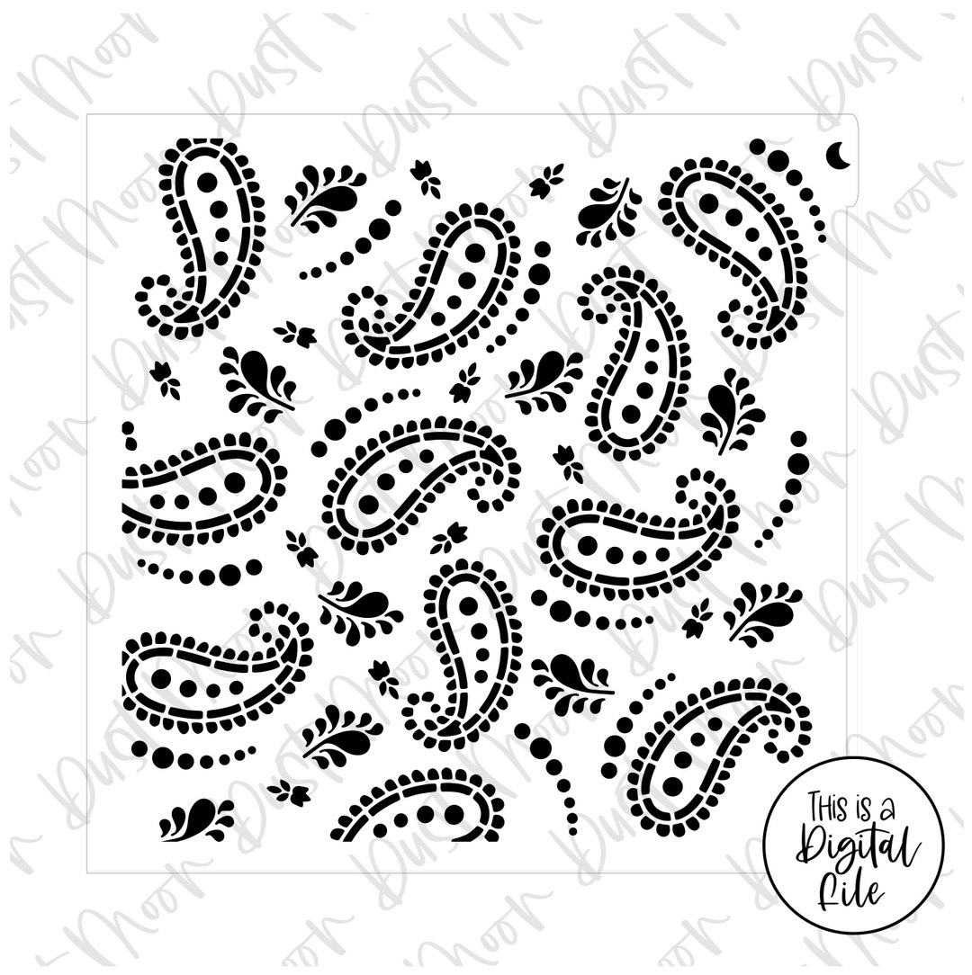 DIGITAL SVG - Bandana Paisley Pattern for Mylar/plastic Cookie