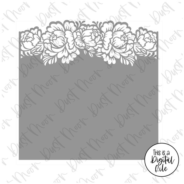 DIGITAL SVG - Flower (peony) template - for Mylar/plastic cookie stencils(No physical product)