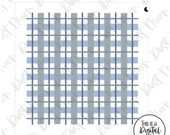 DIGITAL SVG - 2-part plaid (1) for for Mylar/plastic cookie stencils(No physical product)
