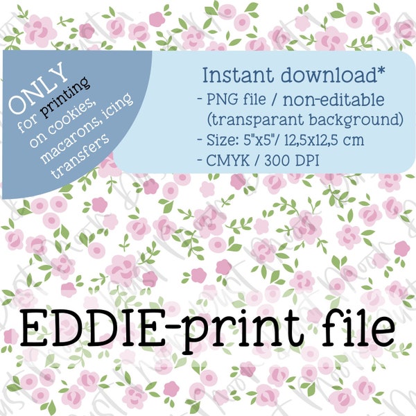 EDDIE-foodprint file - png - READ product info prior to purchase - Rosan vintage florals (2 files: colored and seperate color layers)