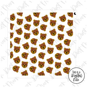 DIGITAL SVG - 3-part Teddy bear pattern for Mylar/plastic cookie stencils(No physical product)