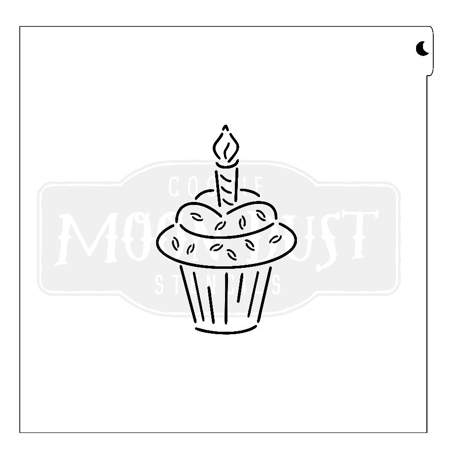 Digital SVG PYO Birthday cupcake for MYLAR plastic stencils | Etsy