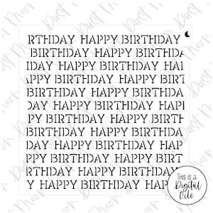 DIGITAL SVG - large Birthday typewriter pattern for Mylar/plastic cookie stencils (No physical product)