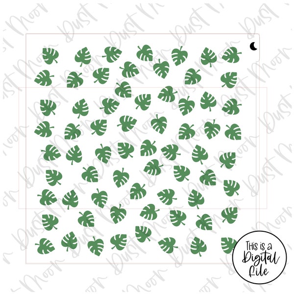 DIGITAL SVG - Tropical leaves pattern for Mylar/plastic cookie stencils(No physical product)