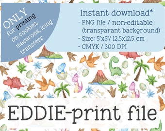 EDDIE-foodprint file - png - READ product info prior to purchase - Dino print watercolour
