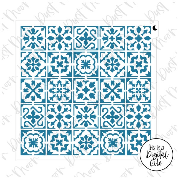 DIGITAL SVG - SINGLE Mediterranean tile for Mylar/plastic cookie stencils (No physical product - stencil template )