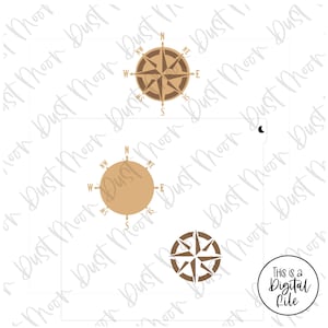 DIGITAL SVG -compass for Mylar/plastic cookie stencils (No physical product)