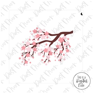 DIGITAL SVG - 3-delige kersenbloesem / Sakura tak voor Mylar / plastic koekjesstencils (geen fysiek product)