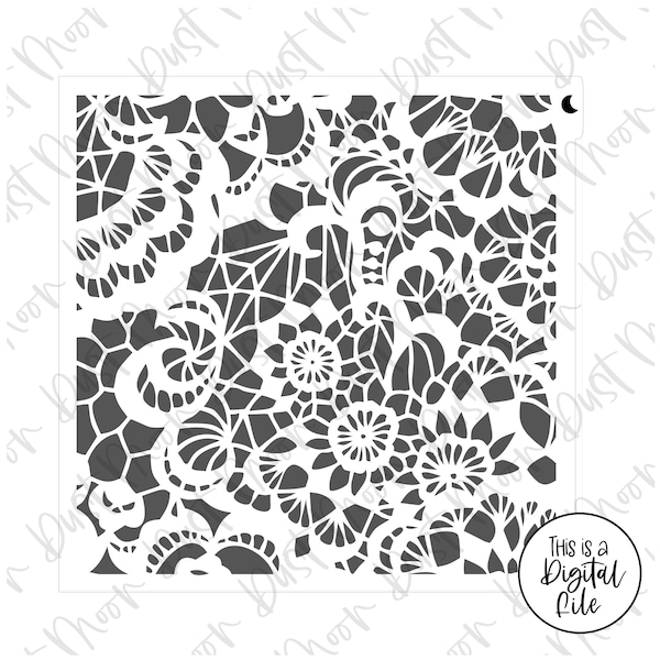 DIGITAL SVG - Lace pattern stencil design for MYLAR/plastic cookie stencils (No physical product)