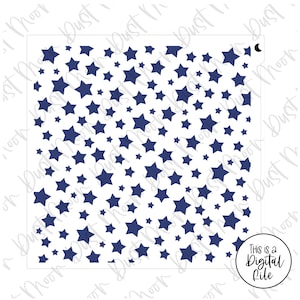DIGITAL SVG - Scattered stars for Mylar/plastic cookie stencils (No physical product)